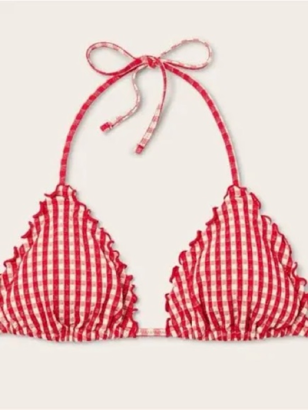 PARKE x TARGET Red Gingham Ruffled Triangle Bikini Top - Women